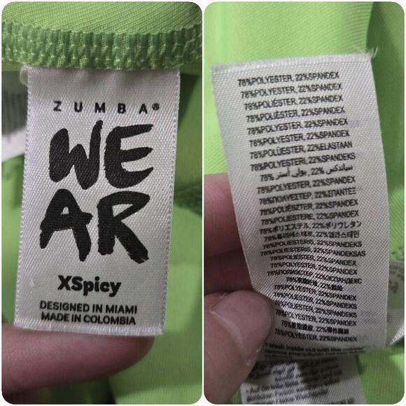 Zumba Get in Line Biker Shorts Get in Lime Size XS (E069) - Picture 7 of 8